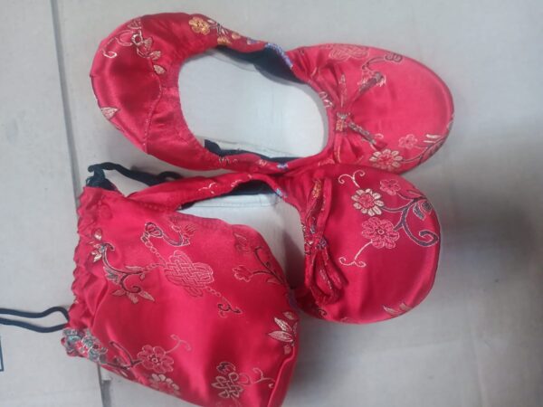 Women's Embroidered Silk Shoes - Red